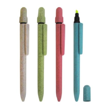Lapicero fibra de trigo de color entero mas resaltador
