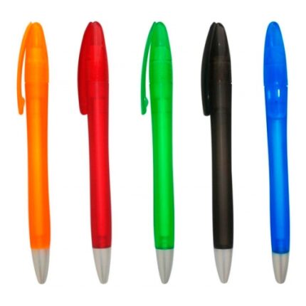 Lapicero plástico con sistema giratorio de color traslúcido