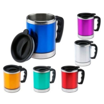 Jarro mug interior metálico con recubrimiento de acrílico traslucido. Capacidad 450 ml