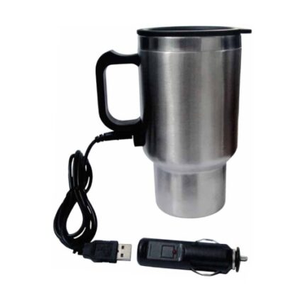 Jarro mug metálico con USB  Con tapa de plástico. Capacidad 450 ml