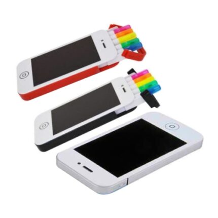 Resaltadores con 5 unidades mas estuche  modelo Iphone