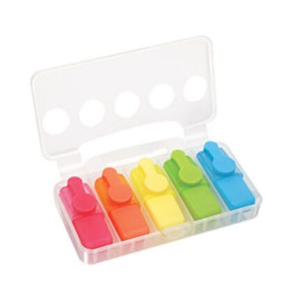 Resaltadores de 5 colores mas estuche modelo maletín