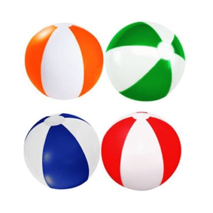 Pelota de playa inflable de dos colores solidos