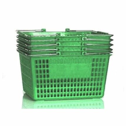 Canasta de plástico con asa de metal de 7 Lts – Color Verde