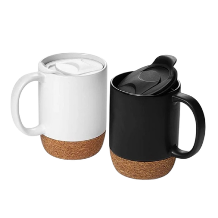 Mug Cerámico con Base de Corcho