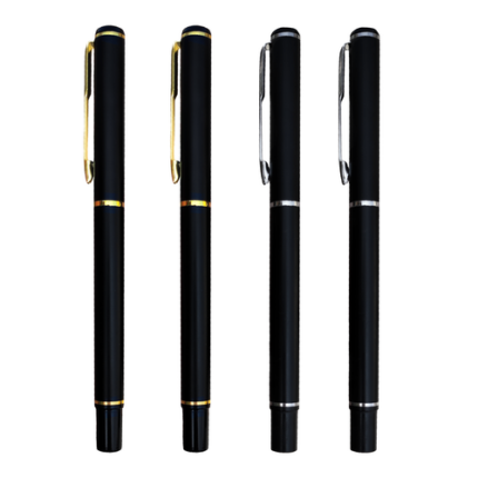 Lapicero Metálico Negro Mate (Dorado o Plata)